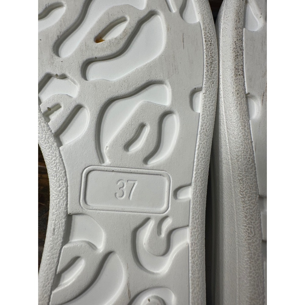 CHASE + CHLOE White Platform Sneakers Women's Size 37 Chunky Sole Lace Up - Picture 10 of 11